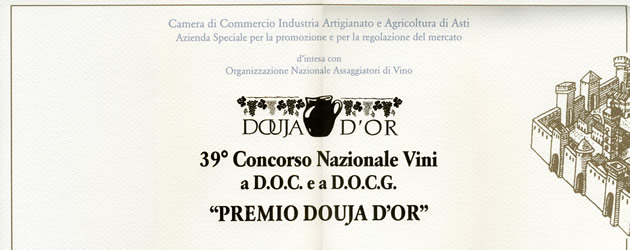 39° Concorso Nazionale Vini a D.O.C. e a D.O.C.G. Premio Douja D'Or.